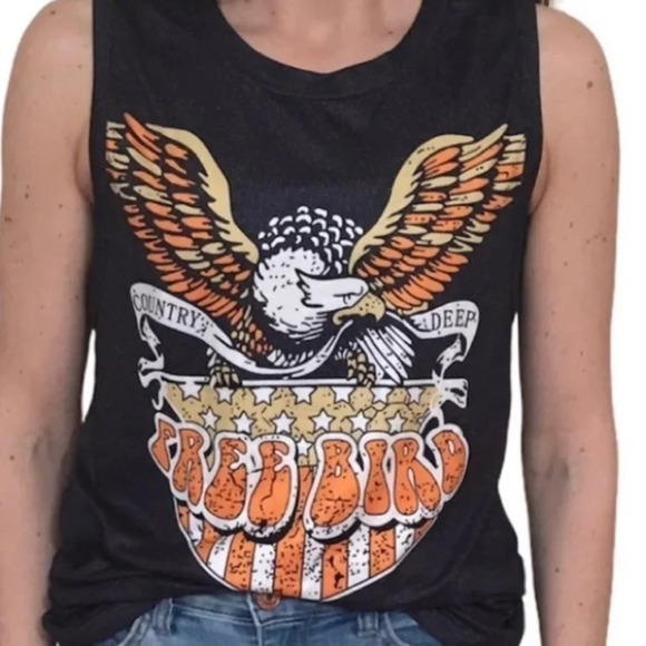 𝅺🔥AMERICAN‎ Bald Eagle Free Bird Tank Top. New - Picture 5 of 10